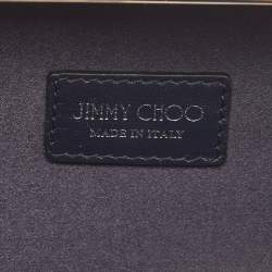Pre Owned Jimmy Choo Silver Glitter Fabric Twill Tube Clutch