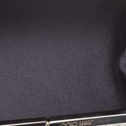 Pre Owned Jimmy Choo Silver Glitter Fabric Twill Tube Clutch