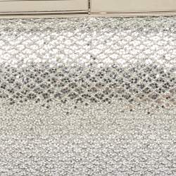 Pre Owned Jimmy Choo Silver Glitter Fabric Twill Tube Clutch