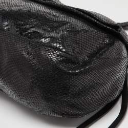 Pre Owned حقيبة كتف جيمي تشو سلسلة Boho  Biker جلد ثعبان سوداء