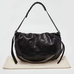 Pre Owned حقيبة كتف جيمي تشو سلسلة Boho  Biker جلد ثعبان سوداء