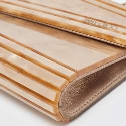 Pre Owned Jimmy Choo Brown Marble Effect Acrylic and Leather Candy Chain Clutch