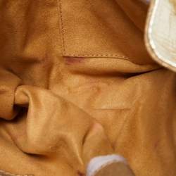 Pre Owned Jimmy Choo Gold Snakeskin and Laminated Suede Martha Clutch