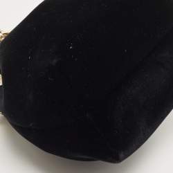 Pre Owned Jimmy Choo Black Velvet BonBon Bucket Bag