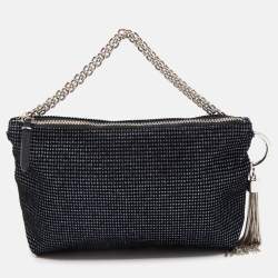 Pre Owned Jimmy Choo Black/Blue Lurex Callie Clutch Bag