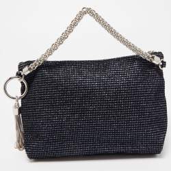 Pre Owned Jimmy Choo Black/Blue Lurex Callie Clutch Bag