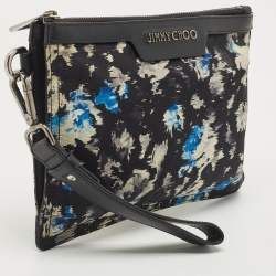 مملوكة مسبقًا Jimmy Choo Multicolor Printed Nylon Wristlet Zip Pouch