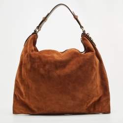 Pre Owned Jimmy Choo Brown Suede Ana Hobo