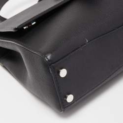 Jimmy Choo Black Medium Cheri Crystals Top Handle Bag