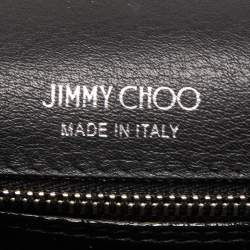 Jimmy Choo Black Medium Cheri Crystals Top Handle Bag
