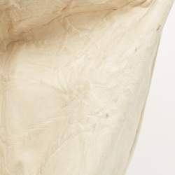 Jimmy Choo Off White/Light Beige Distressed Leather and Snakeskin Trims Bree Satchel