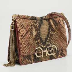 Pre Owned Jimmy Choo Multicolor Python Tassel Crossbody Bag