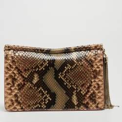 Pre Owned Jimmy Choo Multicolor Python Tassel Crossbody Bag
