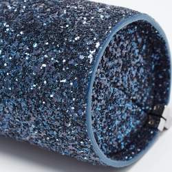 Pre Owned Jimmy Choo Blue/Green Glitter Twill Tube Clutch