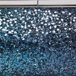 Pre Owned Jimmy Choo Blue/Green Glitter Twill Tube Clutch