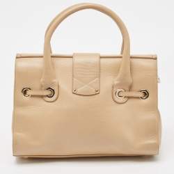 Pre Owned Jimmy Choo Beige Leather Rosalie Satchel