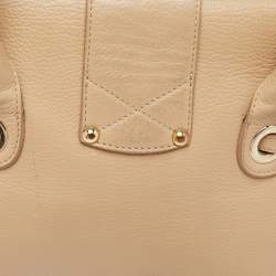 Pre Owned Jimmy Choo Beige Leather Rosalie Satchel