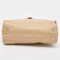 Pre Owned Jimmy Choo Beige Leather Rosalie Satchel