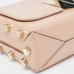 Pre Owned Jimmy Choo Beige Leather Lockett City Shoulder Bag