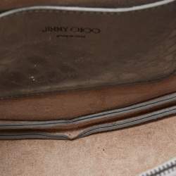 Jimmy Choo Silver Textured Leather Arrow Shoulder Bag