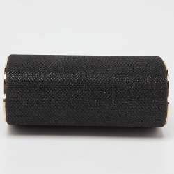 Jimmy Choo Black Fabric Lurex Frame Clutch