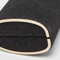 Jimmy Choo Black Fabric Lurex Frame Clutch