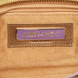 Pre Owned Jimmy Choo Go;ld Watersnake Leather Tulita Wristlet Clutch