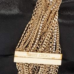 Pre Owned Jimmy Choo Black Shimmering Leather Chandra Clutch