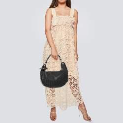 Pre Owned Jimmy Choo Black Leather Studded Solar Hobo