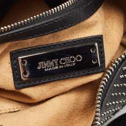 Pre Owned Jimmy Choo Black Leather Studded Solar Hobo