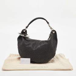 Pre Owned Jimmy Choo Black Leather Studded Solar Hobo
