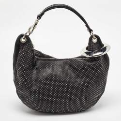 Pre Owned Jimmy Choo Black Leather Studded Solar Hobo