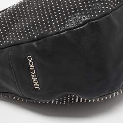 Pre Owned Jimmy Choo Black Leather Studded Solar Hobo