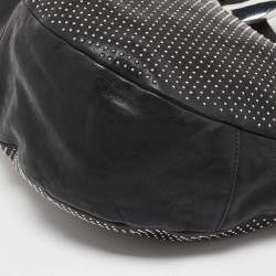 Pre Owned Jimmy Choo Black Leather Studded Solar Hobo