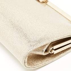 Jimmy Choo Gold Patent Leather Frame Clutch
