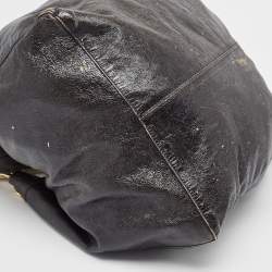 Jimmy Choo Black Crinkled Leather Lola Hobo