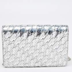 Pre Owned Jimmy Choo JC Embossed Patent Leather Palace Clutch Bag