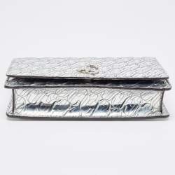 Pre Owned Jimmy Choo JC Embossed Patent Leather Palace Clutch Bag