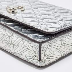 Pre Owned Jimmy Choo JC Embossed Patent Leather Palace Clutch Bag