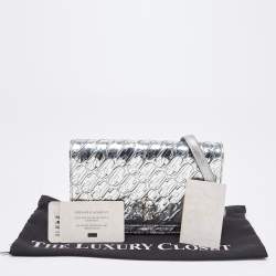Pre Owned Jimmy Choo JC Embossed Patent Leather Palace Clutch Bag
