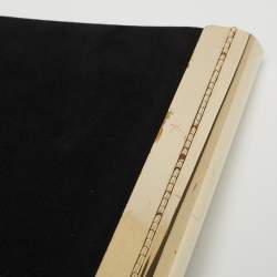 Pre Owned Jimmy Choo Black Shimmer Suede Metal Envelope Clutch