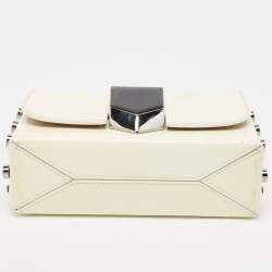 Jimmy Choo Off-White Leather Lockett City Shoulder Bag