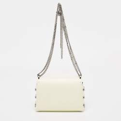 Jimmy Choo Off-White Leather Lockett City Shoulder Bag