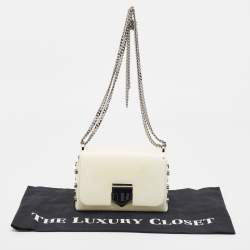 Jimmy Choo Off-White Leather Lockett City Shoulder Bag