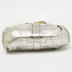 Jimmy Choo Silver Python Leather Riki Tote