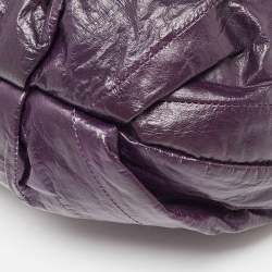 Pre Owned Jimmy Choo Purple Eel Leather Crystal Embellished Strap Clutch