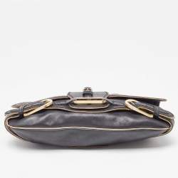 Pre Owned Jimmy Choo Black Leather Troy Chain Shoulder Bag