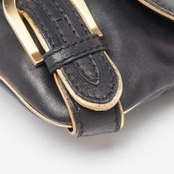 Pre Owned Jimmy Choo Black Leather Troy Chain Shoulder Bag