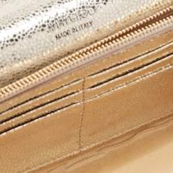 Pre Owned Jimmy Choo Silver Glitter Fabric Milla Chain Clutch