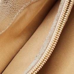 Pre Owned Jimmy Choo Silver Glitter Fabric Milla Chain Clutch